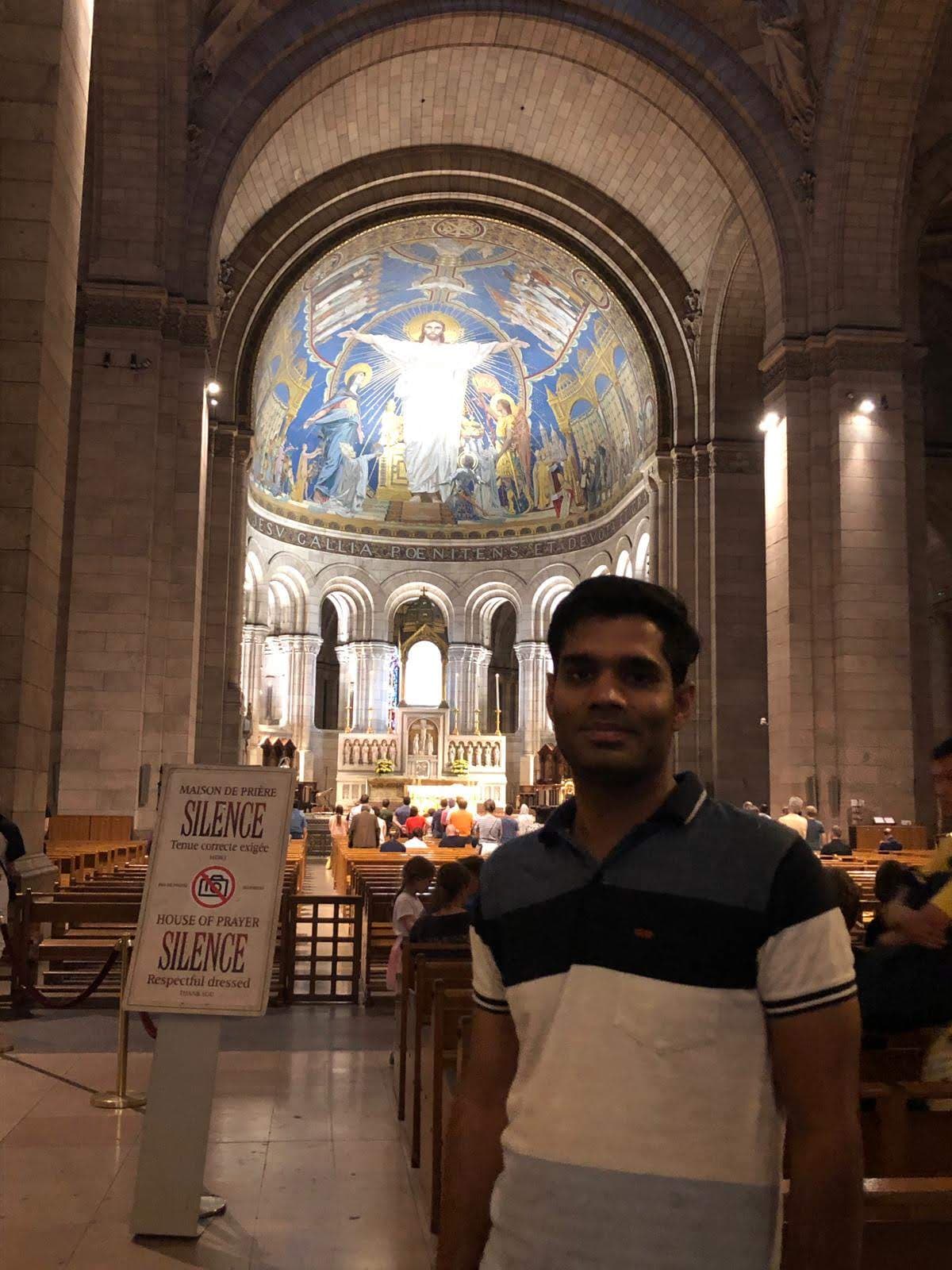 With client in Paris