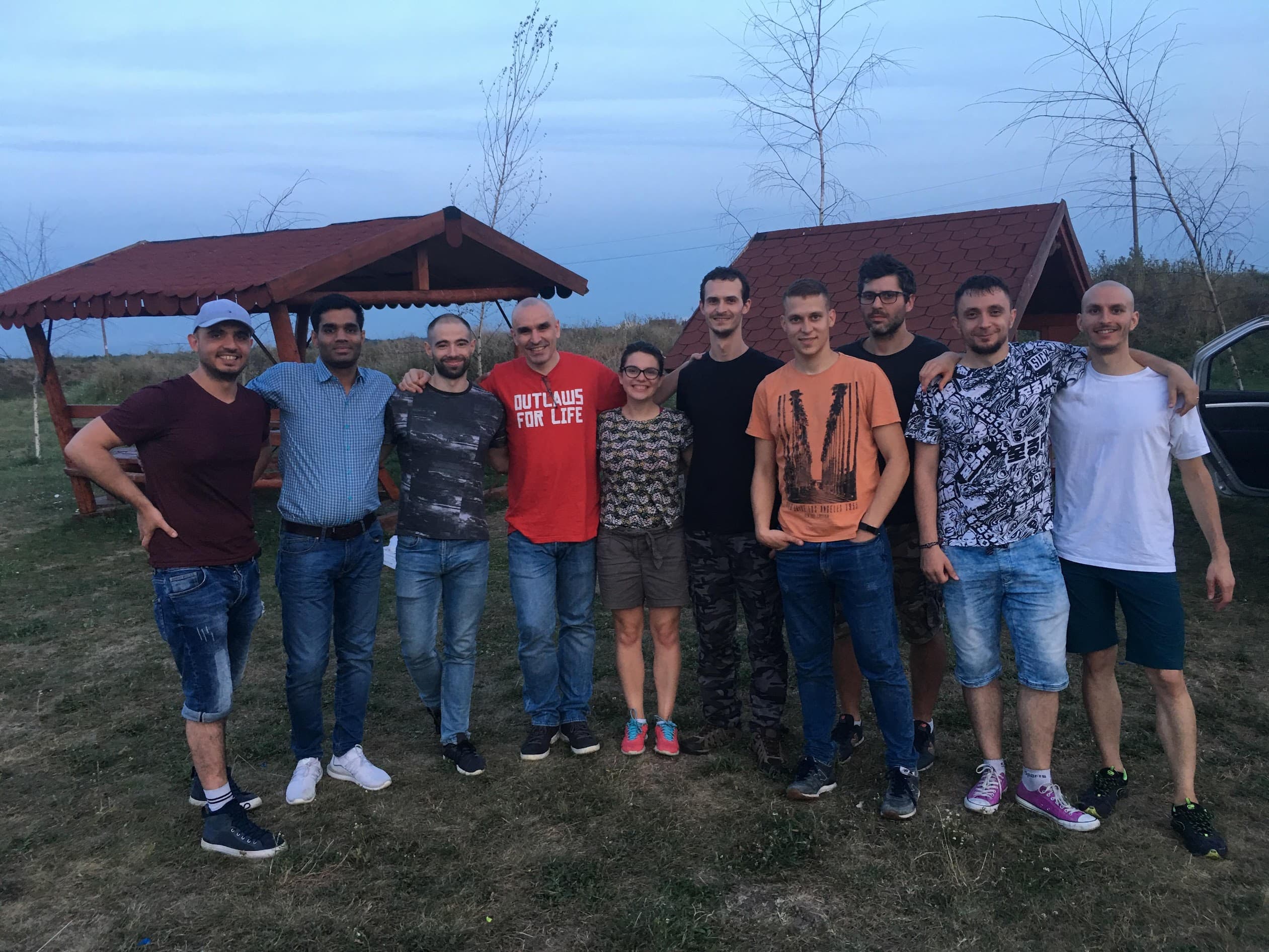 With client in Romania